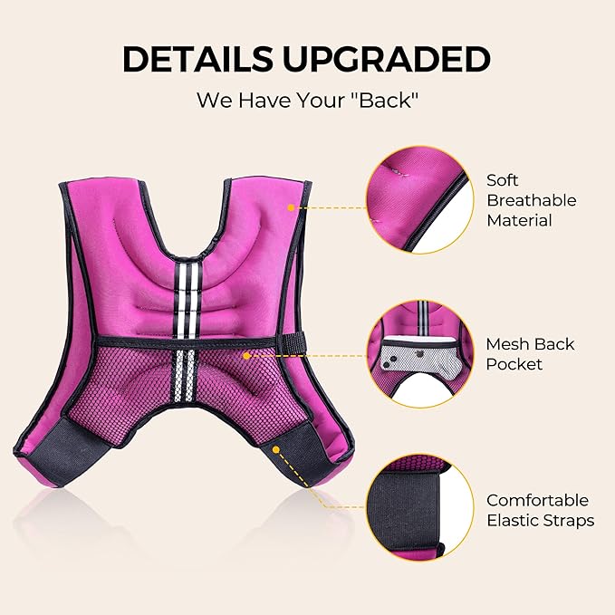 PACEARTH Weighted Vest,6lb/8lb/10lb/12lb/16lb/20lb/25lb/30lb Weight Vest with Reflective Stripe, Body Weight Vests for Women, Men, Weight Loss Workout, Strength Training, Running, Walking, Jogging