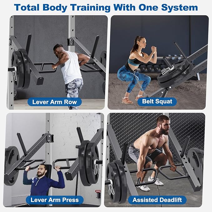 SELEWARE Squat Rack Attachment, Y-Shaped Dip Bar Attachment, Nordic Hamstring Curl Attachment and Lever Arms for 2x2 or 3x3 Power Rack with 5/8" or 1" Hole, Power Cage Accessories for Home Gym