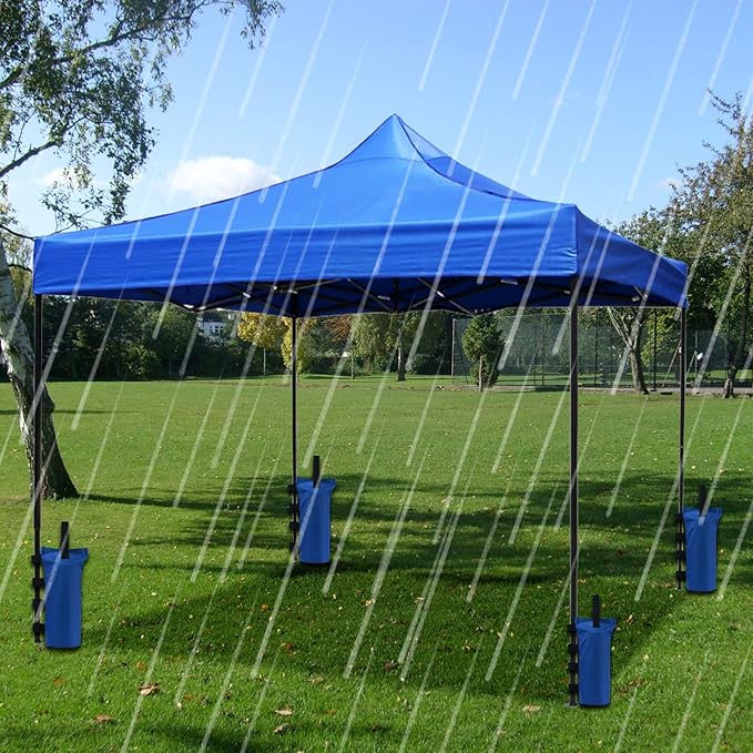 Joramoy Heavy Duty Canopy Weight Bags(120LBS) for Pop up Tent, Leg Canopy Weights Sand Bags for Instant Outdoor Sun Shelter Patio Umbrella,Set of 4, Blue(Without Sand)