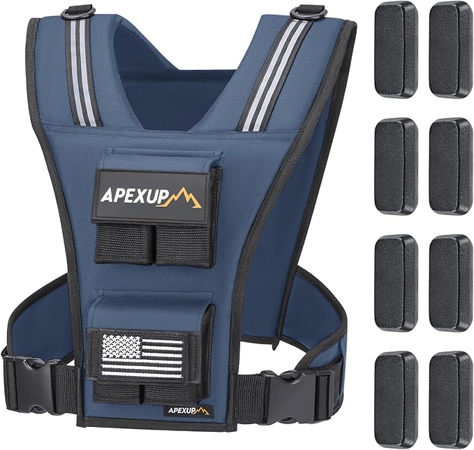 APEXUP Adjustable Weighted Vest Men 20lbs/30lbs/40lbs Weights with Reflective Stripe, Weight Vest Woman Workout Vest for Strength Training Running Walking