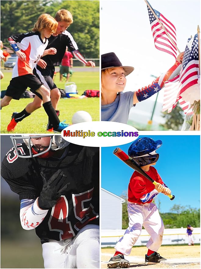 12 Pairs Sports Arm Sleeves for Kids Basketball Baseball Arm Sleeves UV Sun Protection Cooling Arm Cover Sleeve