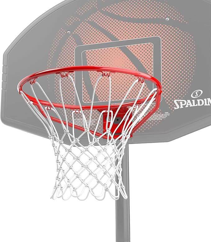 Spalding Regulation Size 18" Steel Basketball Rim with Net Included | Choose from Fixed or Breakaway | Replacement Rim for Indoor or Outdoor Hoop