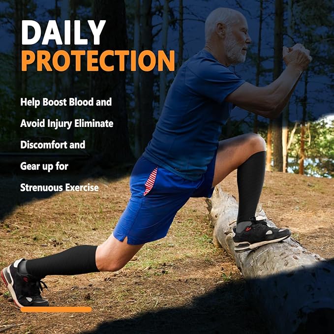 CTHH 3 Pairs Calf Compression Sleeves for Men & Women – Footless Compression Socks Leg Sleeve Support for Shin Splints