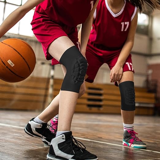 Wrestling Knee Pads for Kids Youth Adult, Knee Compression Sleeve for Basketball Volleyball Football, 1 Pair Short Knee Pads Sleeves ((#2) Black-2pcs,Medium)