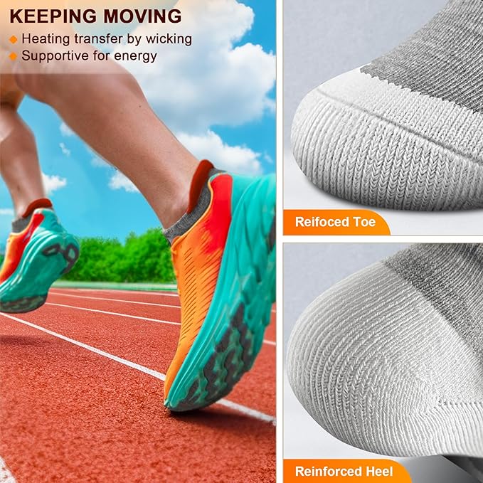 BULLIANT Men Running Socks,Active Ankle Socks No Show For Men With Cushioned Footbed Arch Support Breathable Wicking