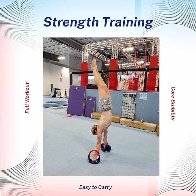 Ring Rockers Gymnastic Rings with Bearings Rotating Calisthenics Rings for Home Gym and Crossfit Smooth Grip Joint Safe Workout Equipment for Muscle Ups Pull Ups and Dips