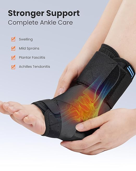 Ankle Brace for Women Men - Ankle Support Brace for Sprained Ankle, Ankle Stabilizer for Achilles, Tendon, Sprain, Injury Recovery, Lace up Ankle wrap for Running, Basketball, Volleyball (Upgrade Ankle Brace, Small)