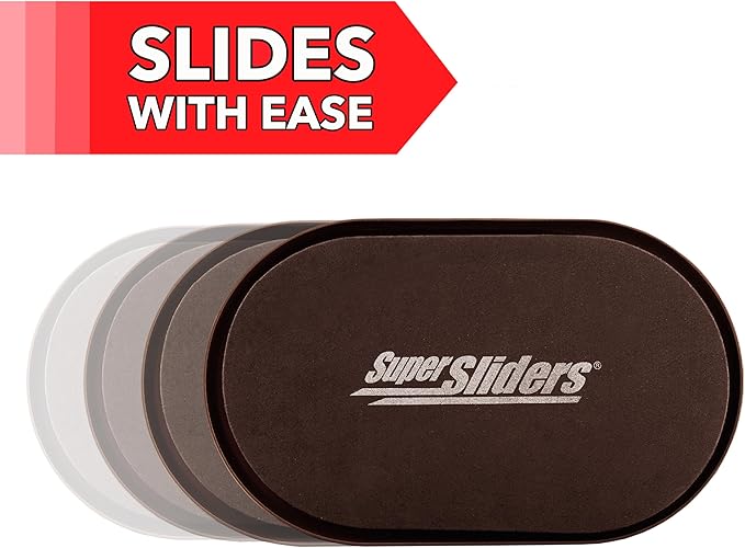 Super Sliders 5-3/4" x 9-1/2" XL Oval Reusable Furniture Sliders for Carpet, Anti-Slip Protective Furniture Moving Pads for Beds, Sofas, Dressers, Set of 4, Brown