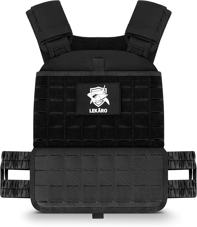 Adjustable Weighted Vest for Men Women – Tactical Vest for Rucking, HIIT & CrossFit, Fits 10x12 Plates, 600D Breathable Weight Vest & Exercise Vest for Strength Training, Weights Not Included