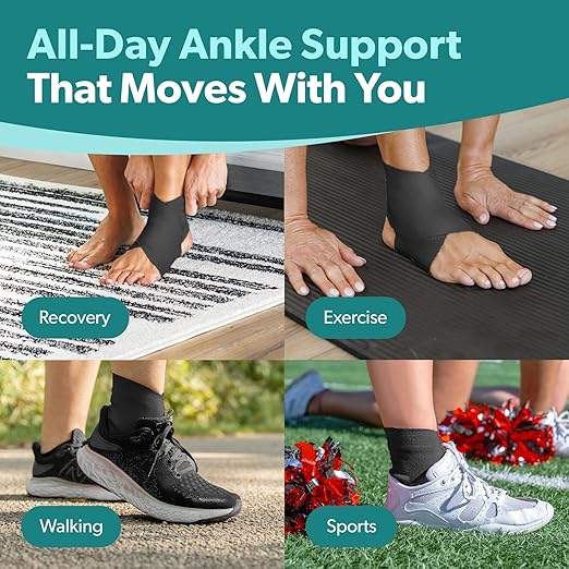 BraceAbility Elastic Ankle Support Brace - Lightweight Slip on Foot and Ankle Compression Sleeve for Gymnastics, Dance, Sports, Running, Exercise, and Sprained Ankle Swelling for Women and Men (Black, X-Large)