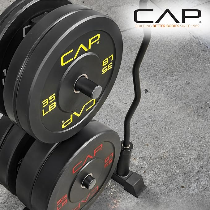 CAP 2-inch Olympic Bumper Plate Weight Set | 100-370 lbs | Multiple Colors | Storage Rack Optional