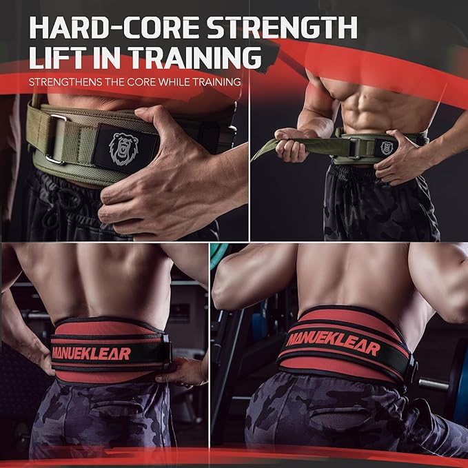Weight Lifting Belt, Lifting Belts for Women Men,MANUEKLEAR Weightlifting Belt Quick Locking Back Support for Bodybuilding, Fitness, Powerlifting, Cross Training, Squats, Workout, Exercise