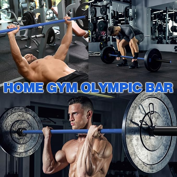 7ft Olympic Barbell for Strength Training and Olympic Weightlifting, 500 700 1000LBS Capacity Available, 2 Inch Bar for Squats, Home Gym Fitness Equipment, Bench Press, Deadlift,Powerlifting