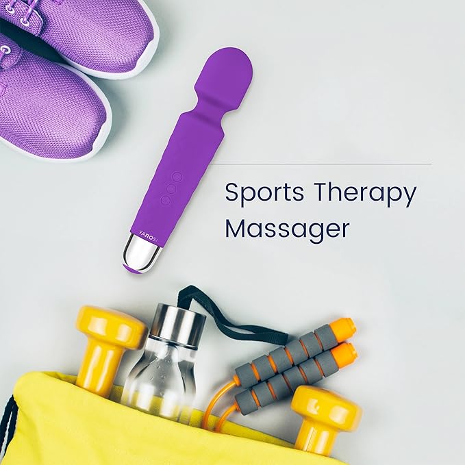 Yarosi Vibrator Wand Massager Strongest Massage Vibrating Power - Best Rated for Travel Gift - Magic Stress Away - Perfect for Muscle Aches and Sports Recovery - USB - Purple