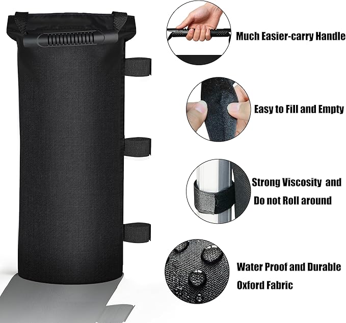 112 LBS Canopy Weights Sand Bags for Weight Windproof Pop up Canopy Tent (No Sand)-4 Pack