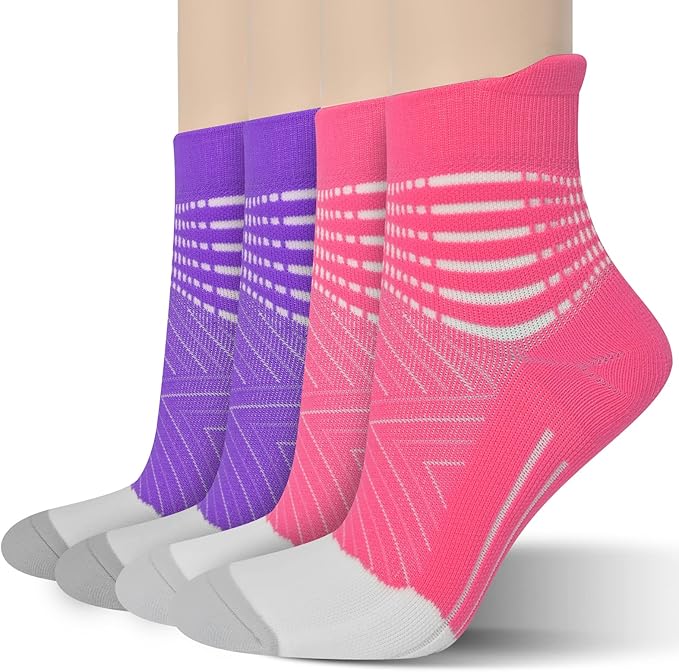 IRAMY Compression Ankle Support Socks Women - Wicking, Cushioned Athletic, Plantar Fasciitis Relief 2/3/6 Pairs
