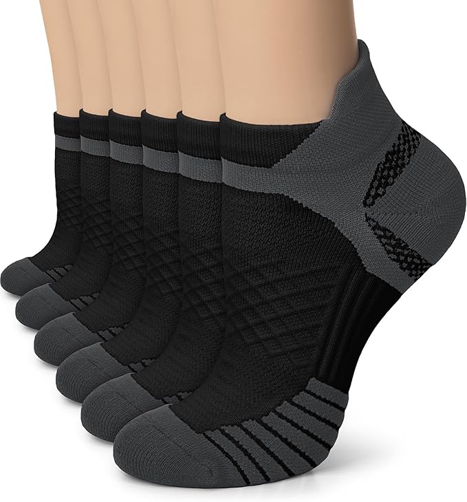Iseasoo Copper Ankle Compression Socks - Low Cut Arch Support Socks for Men & Women, Running, Nurses, Plantar Fasciitis Socks