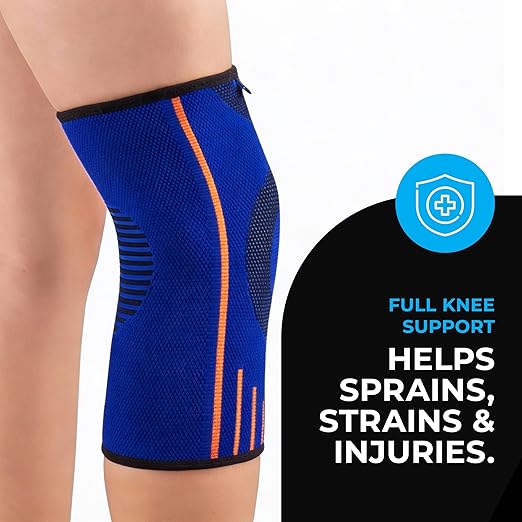 VITTO Kids Knee Brace - Osgood Schlatter Knee Brace Youth, Compression Sleeve for Boys and Girls from 4-14 years old (Blue, M)