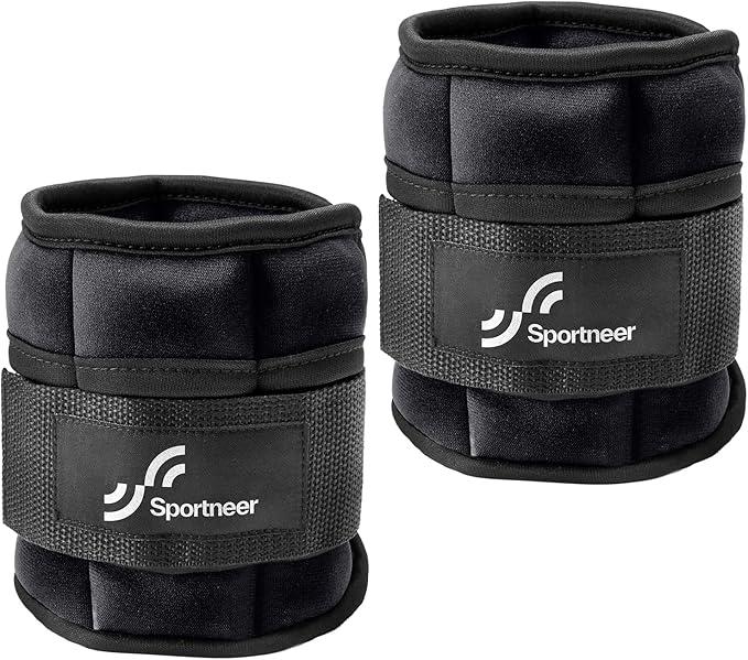Sportneer Adjustable Ankle/Wrist Weights for Men Women Kids, Weighted Leg & Cuff Strength Training for Yoga Walking Running Aerobics Gym Fitness Physical Therapy