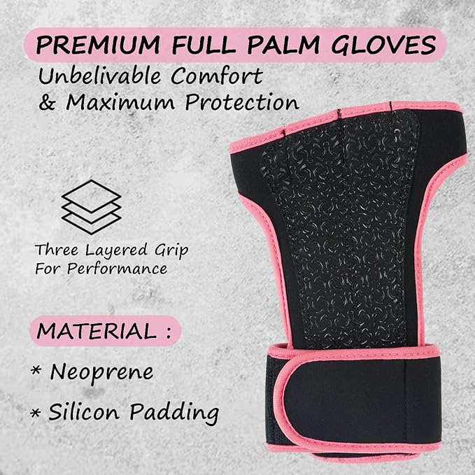 FITNESS FORCE Ventilated Weightlifting Gloves Workout Gloves for Men & Women with Built-in Wrist Wraps Fingerless Gym Gloves for Men Perfect for Exercise Fitness, Weight Lifting, Cross Training