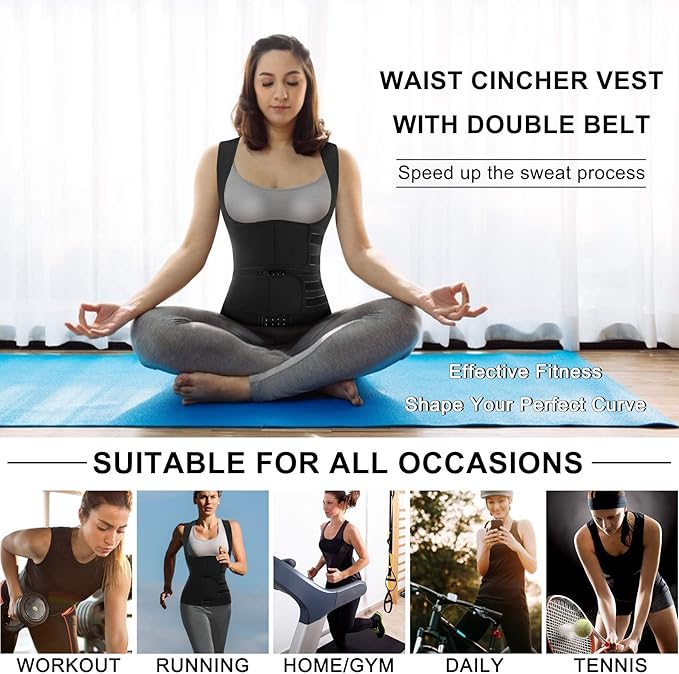 Nebility Womens' Sauna Sweat Vest Weight Loss Workout Waist Trainer