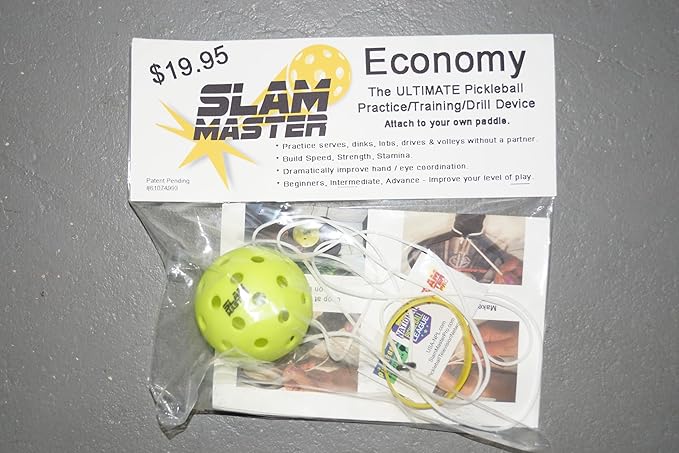 Slam Master Economy Pickleball Practice/Training/Drill Device, Attachable to Paddle