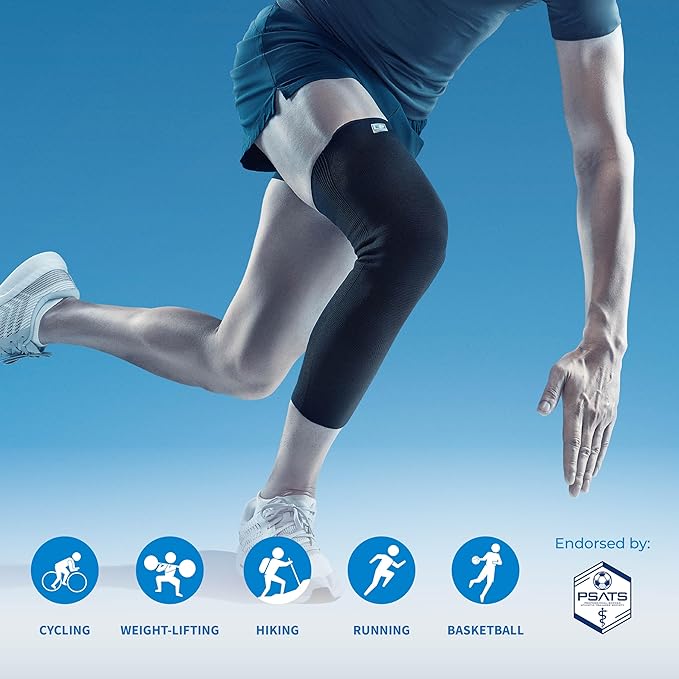 LP SUPPORT 667 Compression Sleeve Leg Full Length for Sports, Cycling, Running, Basketball, for Men Women (S - XL)