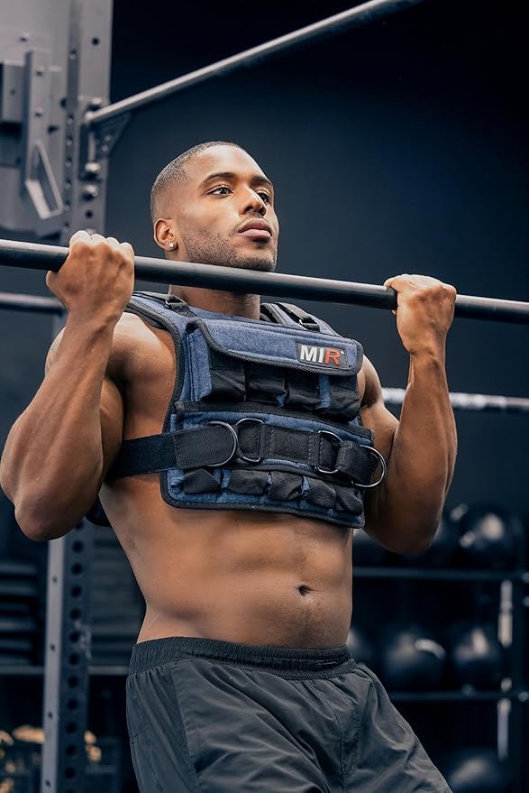 miR Air Flow Weighted Vest with Zipper Option 20lbs - 60lbs Solid Iron Weights Machine Washable. Workout Vest for Men and Women