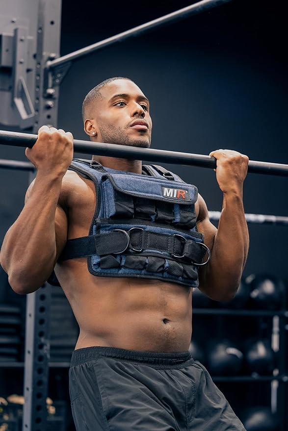 miR Air Flow Weighted Vest with Zipper Option 20lbs - 60lbs Solid Iron Weights Machine Washable. Workout Vest for Men and Women