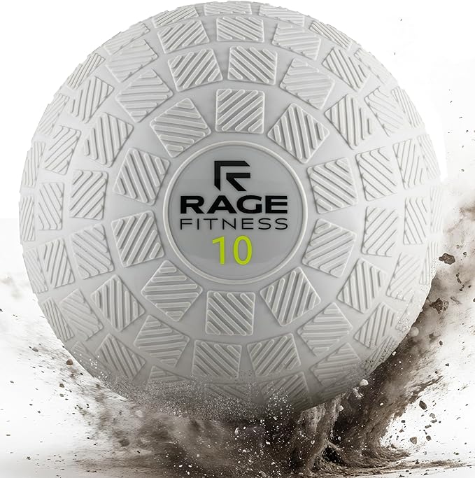 Rage Fitness Slam Ball,10, 15, 20lb Medicine Balls, Tread Texture For Firm Grip, Full Body Workout Dynamic Weighted Balls for Exercise, Smash Balls for Strength, Conditioning, Cardio and Core Workouts