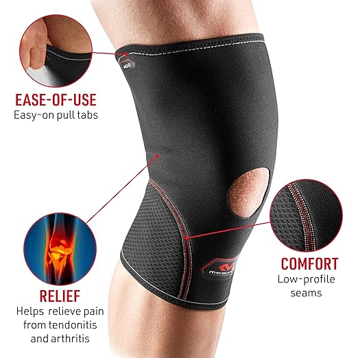 McDavid Knee Compression Sleeves Men/Women, Open Patella Knee Brace, Stabilizer for Minor Arthritis, Bursitis, Tendonitis, Patellar Support, Single Unit