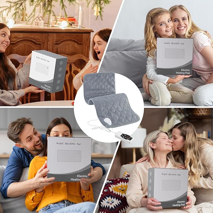 Heating Pad for Back Neck Shoulder Pain, Electric Heating Pad Auto Shut Off, Fast Heat, Large Heating Pad Gifts for Women Men, Machine Washable, Overheat Protection-12''×24''