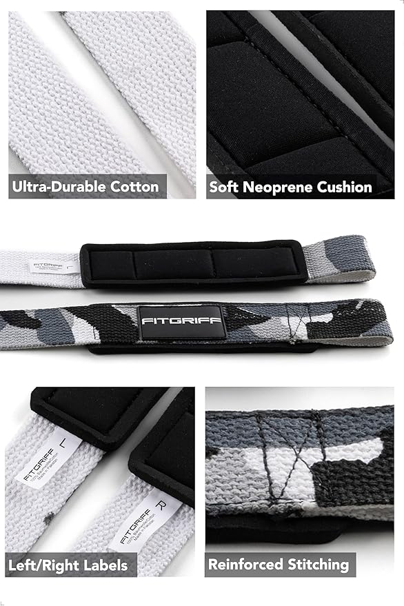Fitgriff® Lifting Wrist Straps for Weightlifting, Gym, Deadlift, Workout (Made of Premium Cotton & Padded) - Men & Women