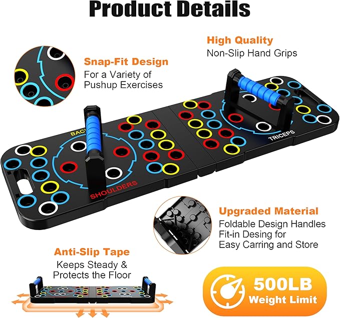 IUT Solid Push Up Board 15 in 1 Home Workout Equipment Multi-Functional Pushup Stands System Fitness Floor Chest Muscle Exercise Professional Equipment Burn Fat