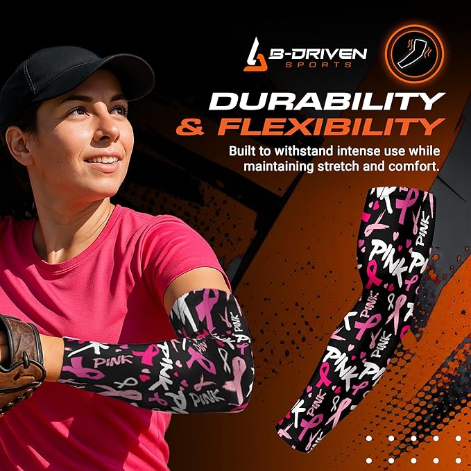 B-Driven Sports Sleeve Pro-Fit - Compression Arm Sleeve for Men & Women - Basketball & Volleyball Arm Sleeve - Single