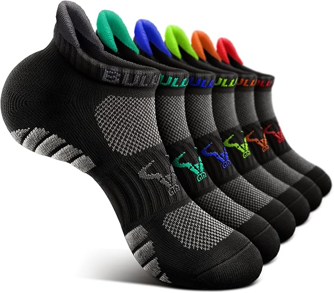 BULLIANT Men Running Socks,Active Ankle Socks No Show For Men With Cushioned Footbed Arch Support Breathable Wicking