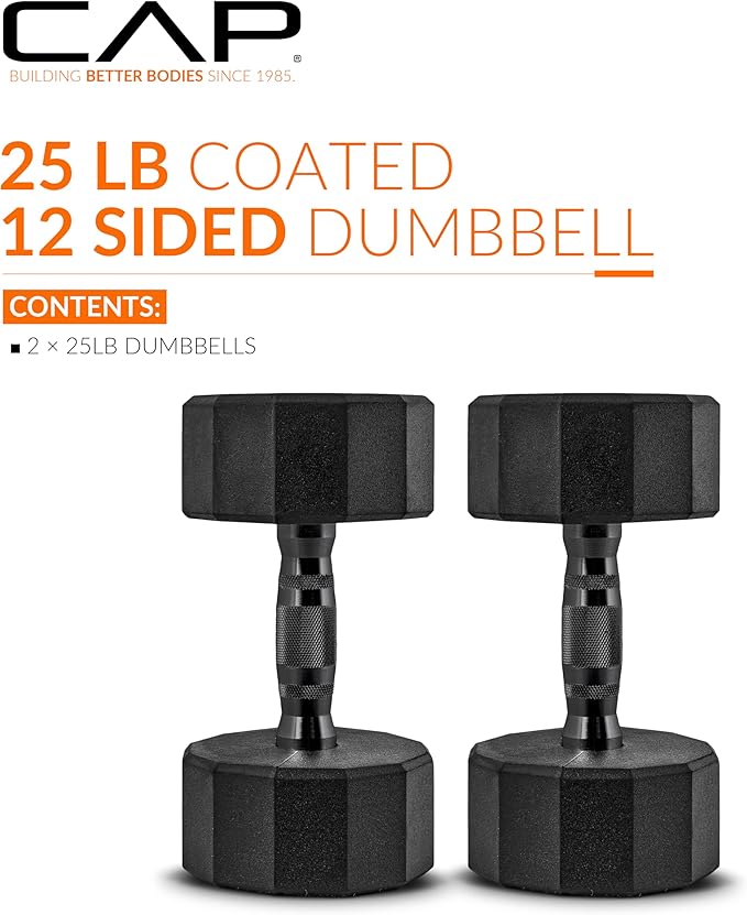 CAP Barbell Coated Dumbbell Weight | Multiple Options Pairs & Sets
