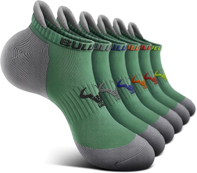 BULLIANT Men Running Socks,Active Ankle Socks No Show For Men With Cushioned Footbed Arch Support Breathable Wicking