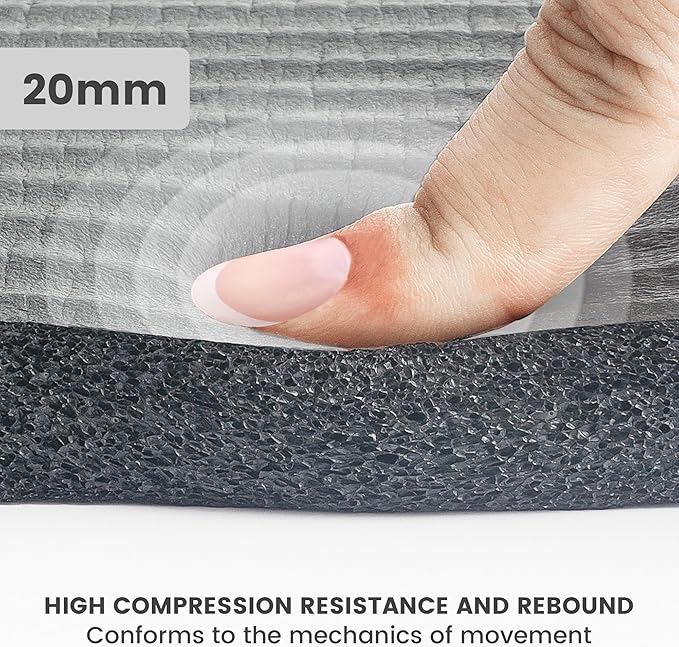Yoga Knee Pad Cushion 0.8inch (20mm) Thick Yoga Mat with Carrier Strap for Pain Free Knees, Elbows, Wrists and Back, Workout Mats for Home Gym, Pilates, Planks, Ab Rollers (24"x10"x0.8")