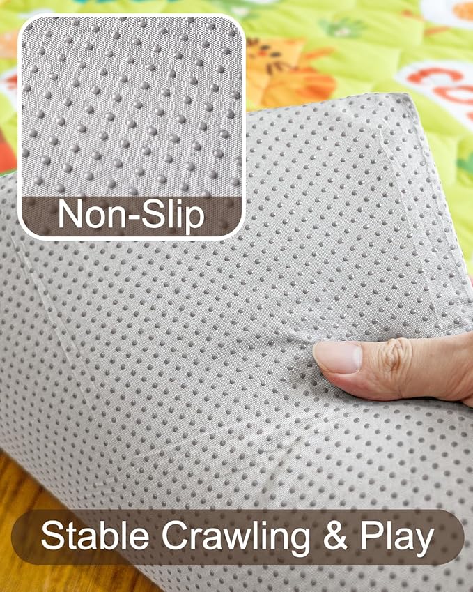 Foam Baby Play Mat 71x59, Removable and Machine Washable Cover, Thicken Cushioning Playmat and Perfect for Playpen, Non-Slip Bottom, Easy to Clean for Infants, Toddlers & Babies(Farm)