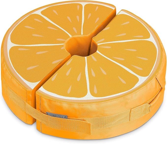 Lawn Social Umbrella Base Weight Bag,18inch Round Sand Bags for Umbrella Base,Heavy Duty Sand Bag for Umbrella Base Fits for Cantilever Patio Umbrella,Fits Any Offset (Orange)