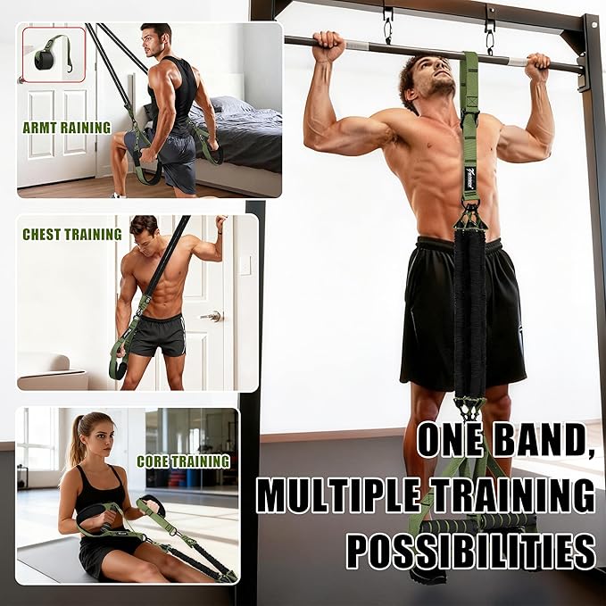 Pull Up Assistance Bands, Heavy Duty Resistance Bands with Handles, Exercise Band with Door Anchor, Adjustable Workout Band Set for Pull Up Bar, Full Body Strength&Muscle Training, Recovery, Home Gym