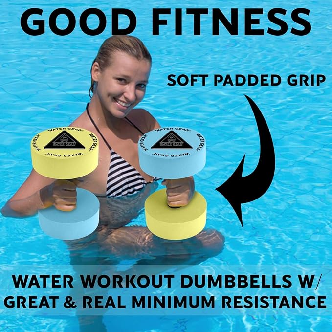 Water Gear Resistance Bells - Water Fitness and Pool Exercise - Intense Workout Without Added Stress - Easy on Joints