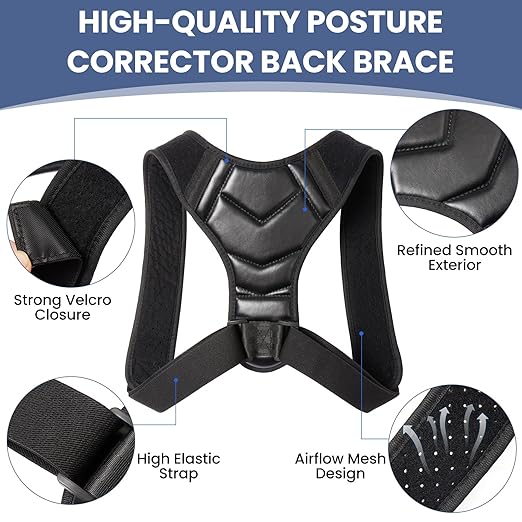 Posture Corrector for Men & Women,back posture corrector for men,posture brace,back straightener posture corrector,Adjustable Upper Back Shoulder Brace, Back Straightener for Neck, Spine Alignment, Improve Posture, Comfortable & Breathable, L/XL