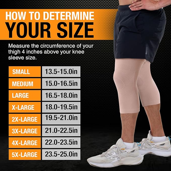 Doc Miller Knee Compression Sleeve Brace for Men & Women (Pair) Best Support for Workout Running ACL Arthritis Pain Relief