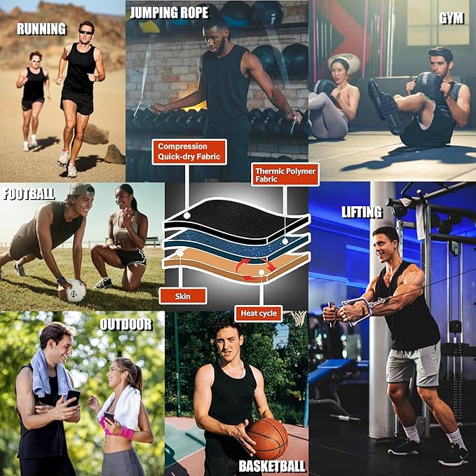 Sauna Vest for Men Waist Trainer, Sleeveless Mens Sweat Sauna Suit Shirt Compression Tank Top