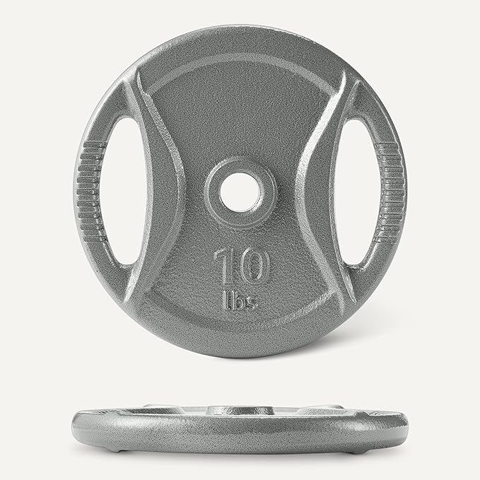 Amazon Basics 1-Inch Cast Iron Grip Weight Plates