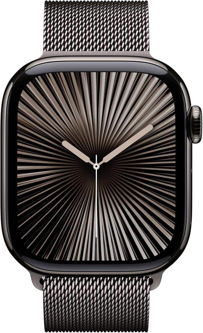 Apple Watch Series 10 [GPS + Cellular 42mm] with Slate Titanium Case with Slate Milanese Loop. Fitness Tracker, ECG App, Always-On Retina Display, Carbon Neutral with AppleCare+ (2 Years)