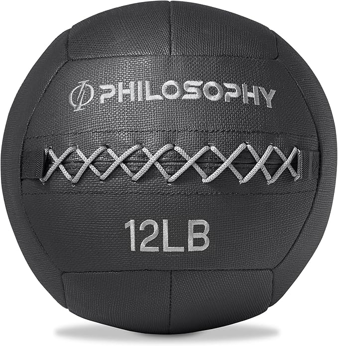 Philosophy Gym Wall Ball - Soft Shell Weighted Medicine Ball with Non-Slip Grip