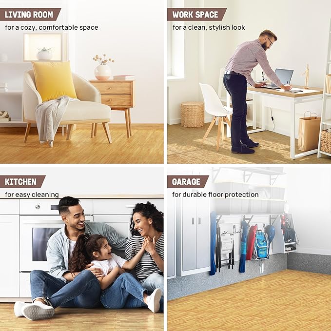 Yes4All EVA Interlocking Mats, Puzzle Floor Tiles, Foam Floor Padding with Border for Furniture, Home Space, Living Room, Garage
